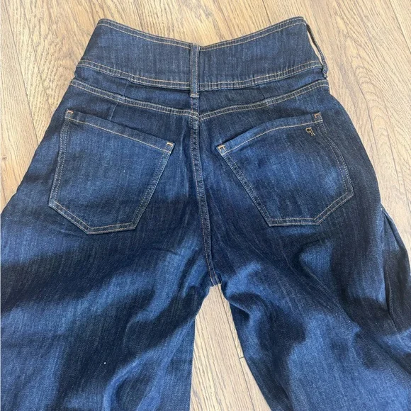 Pilcro Wide-Leg Flare Jeans - Deep Blue - Picture 2 of 6